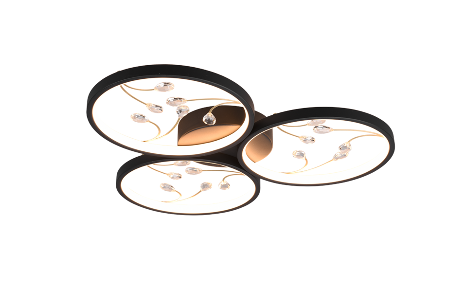 Trio Lighting Trio GROOVY LED ceiling light | 1x 30W 3600 lm 3000K | black | Ø 62.5 cm | IP20 | 6 cm Trio Lighting Trio GROOVY LED ceiling light | 1x 30W 3600 lm 3000K | black | Ø 62.5 cm | IP20 | 6 cm