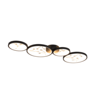 Trio GROOVY LED ceiling light | black | IP20