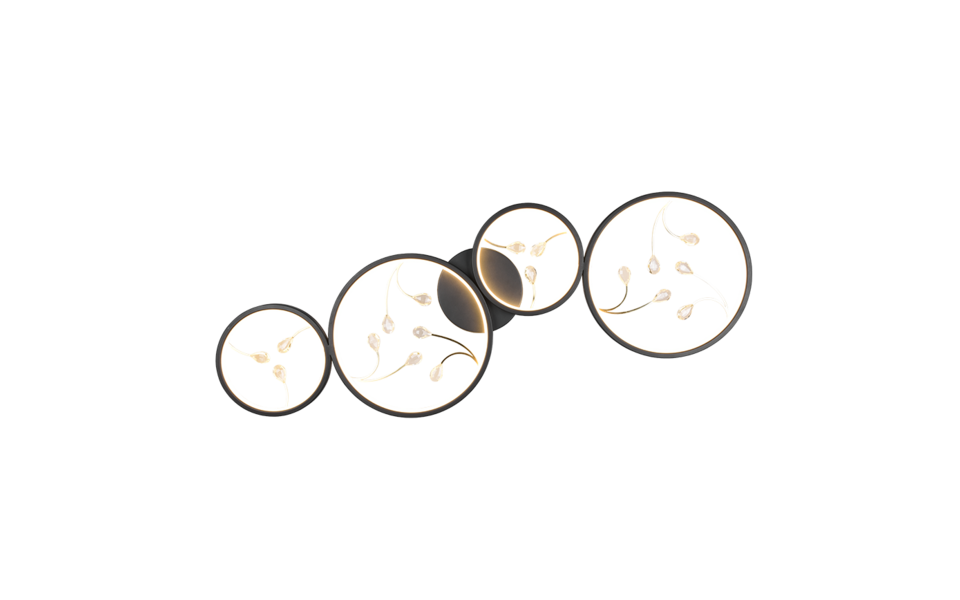 Trio Lighting Trio GROOVY LED ceiling light | 1x 37W 4600 lm 3000K | black | IP20 | 6 cm