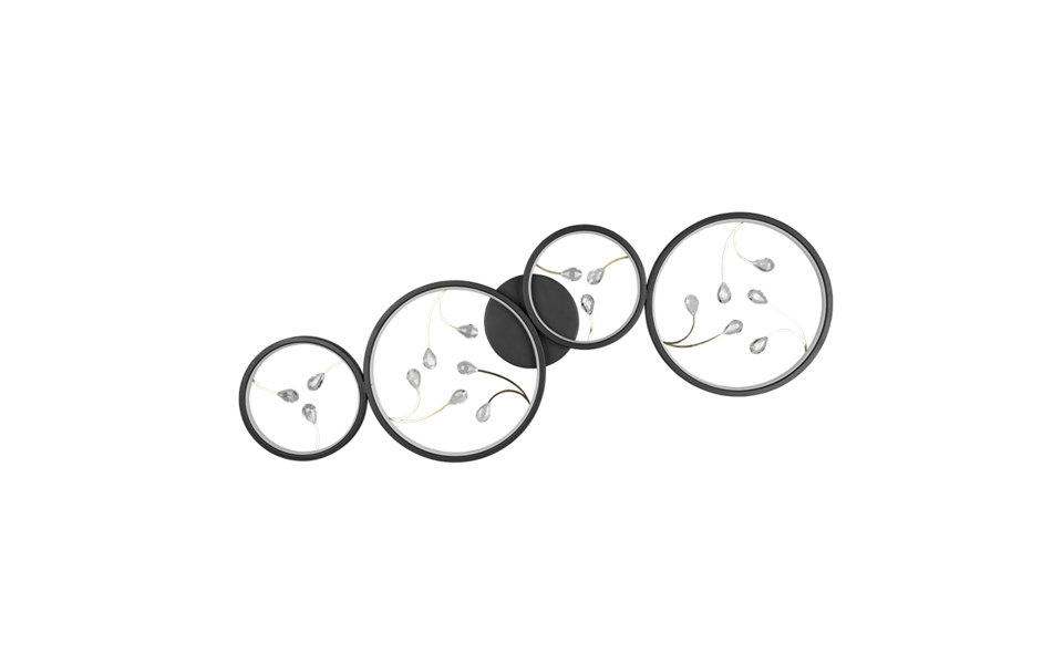Trio Lighting Trio GROOVY LED ceiling light | 1x 37W 4600 lm 3000K | black | IP20 | 6 cm