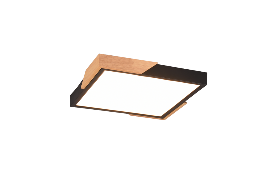Trio Lighting Trio META plafondlamp | LED | mat zwart | 31,5 x 31,5 cm | IP20 | 1x 20W | 2400 lm | 3000K | dimbaar