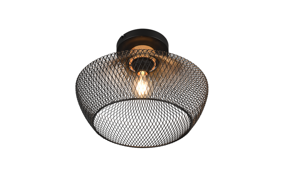 Trio Lighting Trio VALERIA plafondlamp | E27 Fitting | mat zwart | Ø 35 cm | IP20 | excl. 1x E27 | max. 40W Trio Lighting Trio VALERIA plafondlamp | E27 Fitting | mat zwart | Ø 35 cm | IP20 | excl. 1x E27 | max. 40W