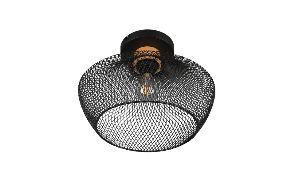 Trio Lighting Trio VALERIA plafondlamp | E27 Fitting | mat zwart | Ø 35 cm | IP20 | excl. 1x E27 | max. 40W Trio Lighting Trio VALERIA plafondlamp | E27 Fitting | mat zwart | Ø 35 cm | IP20 | excl. 1x E27 | max. 40W