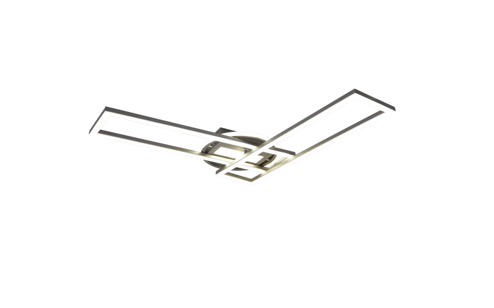 Trio Lighting Trio TWISTER plafondlamp | LED | nikkel mat | 90,5 x 24,5 cm | IP20 | 1x 30W | 4500 lm | 2700-6000K | dimbaar