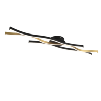 Trio BLAZE plafondlamp | LED | messing mat | 107,5 x 18 cm | IP20