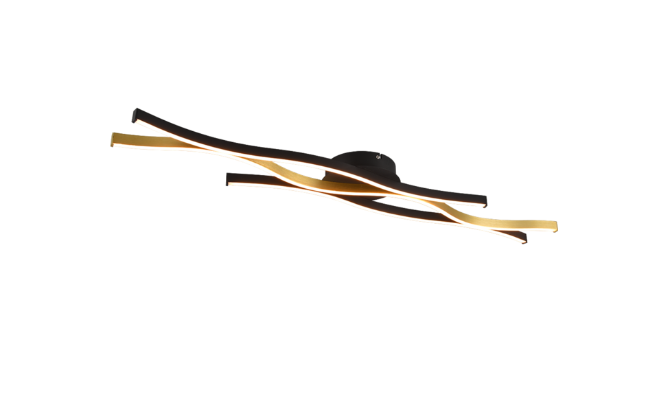 Trio Lighting Trio BLAZE plafondlamp | LED | messing mat | 107,5 x 18 cm | IP20 | 1x 35W | 4300 lm | 2300+3000+4000K | dimbaar Trio Lighting Trio BLAZE plafondlamp | LED | messing mat | 107,5 x 18 cm | IP20 | 1x 35W | 4300 lm | 2300+3000+4000K | dimbaar