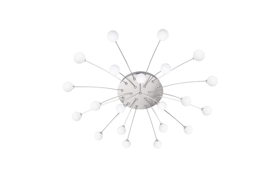 Trio Lighting Trio BULLET plafondlamp | LED | nikkel mat met wit | Ø 96,5 cm | IP20 | 21x 1,5W | 170 lm | 3000K | dimbaar Trio Lighting Trio BULLET plafondlamp | LED | nikkel mat met wit | Ø 96,5 cm | IP20 | 21x 1,5W | 170 lm | 3000K | dimbaar
