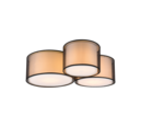 Trio Lighting Trio BURTON plafondlamp | E27 Fitting | mat zwart met rookkleur met wit | 65 x 55 cm | IP20 | excl. 3x E27 | max. 40W