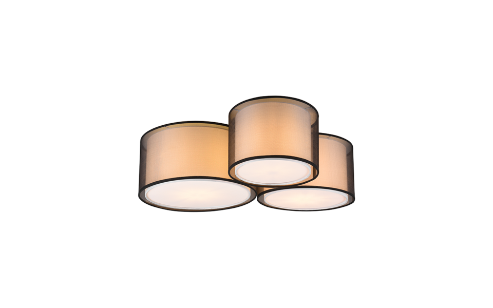 Trio Lighting Trio BURTON ceiling light | 3x E27 max 40W | black | IP20 | 21.5 cm