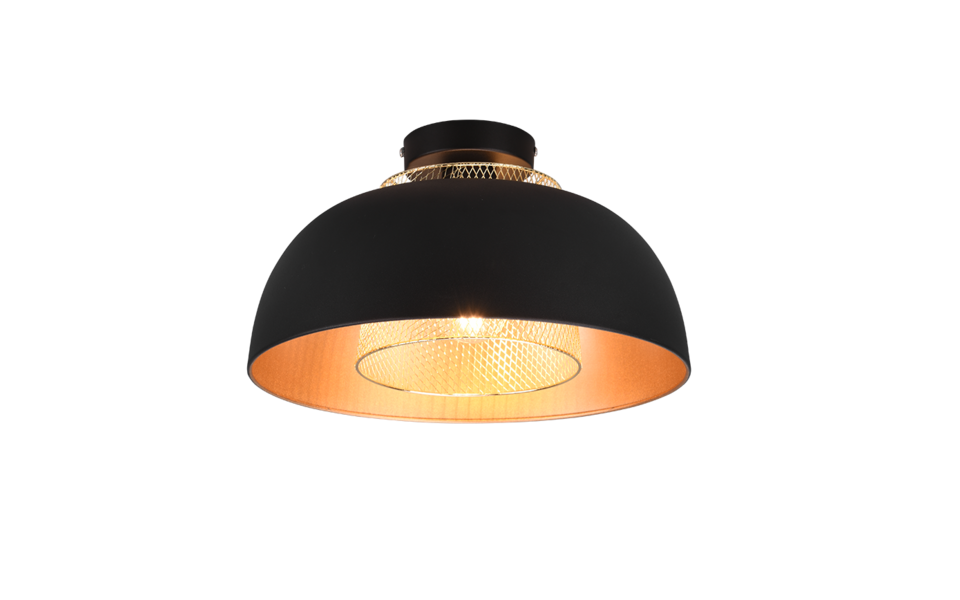 Trio Lighting Trio PUNCH ceiling light | 1x E27 max 40W | black | Ø 35 cm | IP20 | 21 cm Trio Lighting Trio PUNCH ceiling light | 1x E27 max 40W | black | Ø 35 cm | IP20 | 21 cm