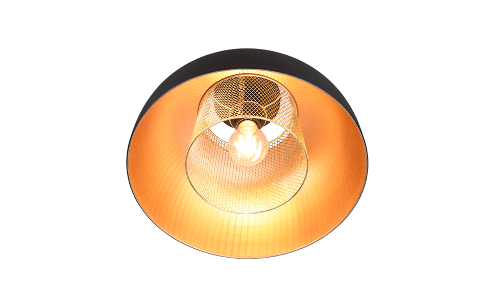 Trio Lighting Trio PUNCH ceiling light | 1x E27 max 40W | black | Ø 35 cm | IP20 | 21 cm Trio Lighting Trio PUNCH ceiling light | 1x E27 max 40W | black | Ø 35 cm | IP20 | 21 cm