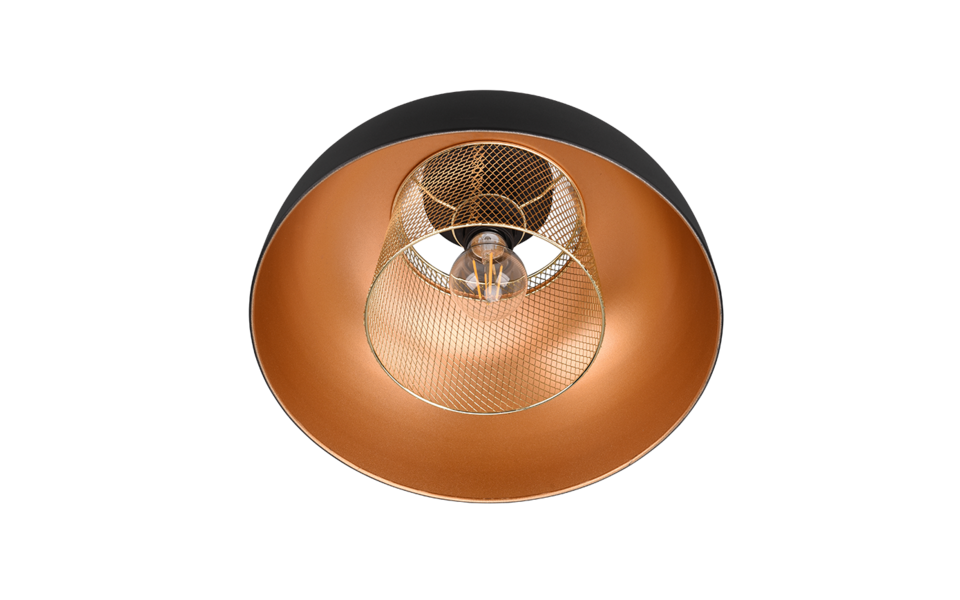 Trio Lighting Trio PUNCH ceiling light | 1x E27 max 40W | black | Ø 35 cm | IP20 | 21 cm Trio Lighting Trio PUNCH ceiling light | 1x E27 max 40W | black | Ø 35 cm | IP20 | 21 cm