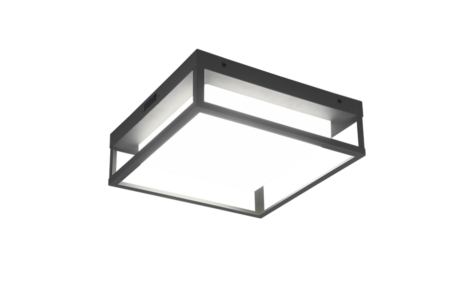 Trio Lighting Trio WITHAM plafondlamp | LED | antraciet | 30 x 30 cm | IP54 | 1x 14W | 1550 lm | 2300+3000+4000K | niet dimbaar Trio Lighting Trio WITHAM plafondlamp | LED | antraciet | 30 x 30 cm | IP54 | 1x 14W | 1550 lm | 2300+3000+4000K | niet dimbaar