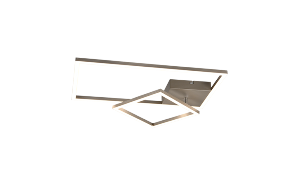 Trio Lighting Trio PADELLA plafondlamp | LED | nikkel mat | 63,5 x 37 cm | IP20 | 1x 25W | 3000 lm | 4000K | dimbaar