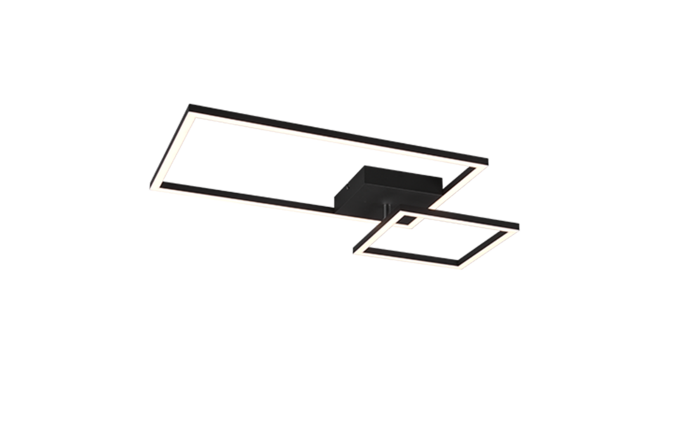Trio Lighting Trio PADELLA plafondlamp | LED | mat zwart | 63,5 x 37 cm | IP20 | 1x 25W | 3000 lm | 4000K | dimbaar