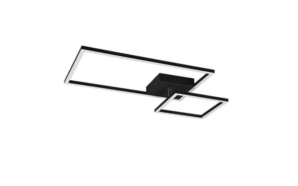 Trio Lighting Trio PADELLA plafondlamp | LED | mat zwart | 63,5 x 37 cm | IP20 | 1x 25W | 3000 lm | 4000K | dimbaar