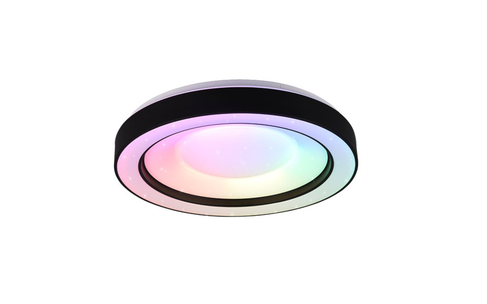 Trio Lighting Trio ARCO LED ceiling light | 1x 22W 2500 lm 2700-6000K | black | Ø 49 cm | IP20 | 8 cm