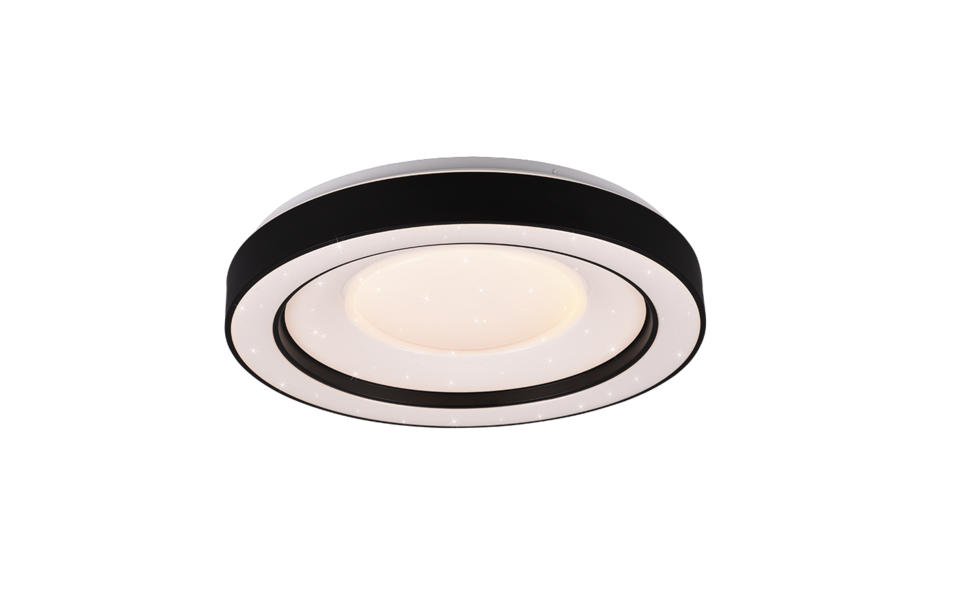Trio Lighting Trio ARCO LED ceiling light | 1x 22W 2500 lm 2700-6000K | black | Ø 49 cm | IP20 | 8 cm