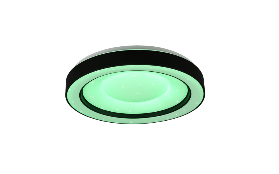 Trio Lighting Trio ARCO LED ceiling light | 1x 22W 2500 lm 2700-6000K | black | Ø 49 cm | IP20 | 8 cm