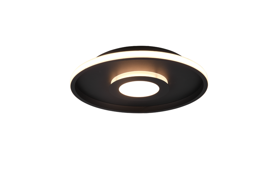 Trio Lighting Trio ASCARI LED ceiling light | 1x 35W 4100 lm 3000K | black | Ø 40 cm | IP20 | 6.8 cm