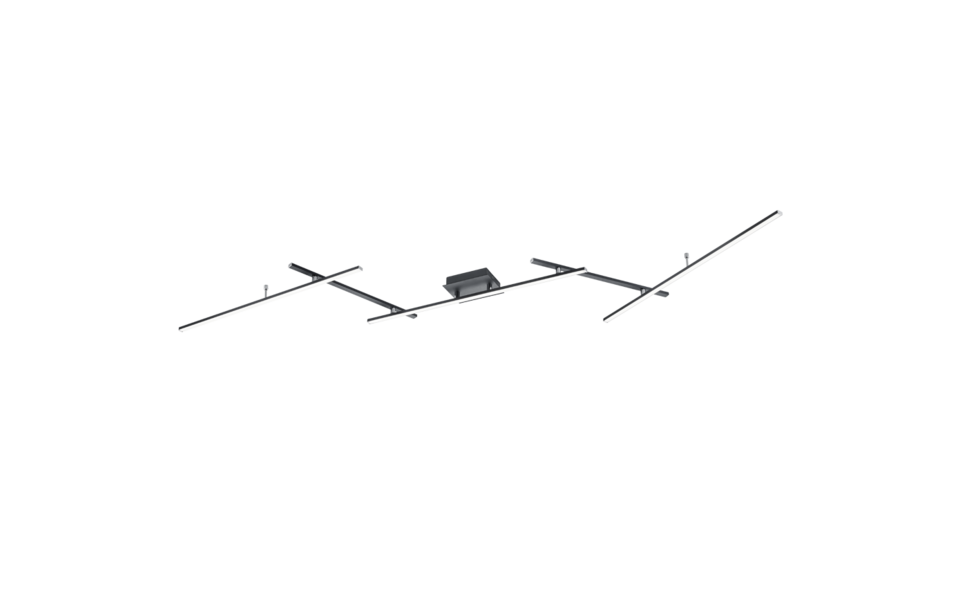 Trio Lighting Trio ARVIN plafondlamp | LED | mat zwart | 245 x 50 cm | IP20 | 22W,8W | 2600 lm, 1x lm | 2700-6500K | dimbaar