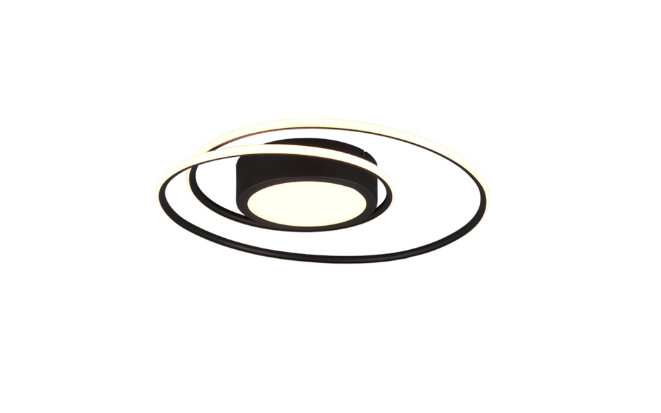 Trio Lighting Trio YAVA LED ceiling light | 1x 56W 6800 lm 2700-6000K | black | Ø 60 cm | IP20 | 7 cm