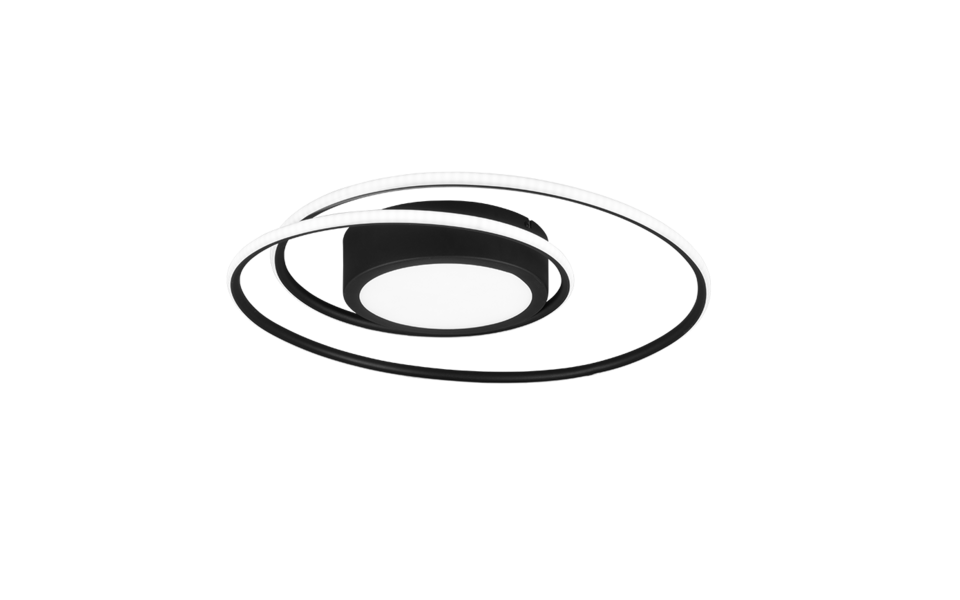 Trio Lighting Trio YAVA LED ceiling light | 1x 56W 6800 lm 2700-6000K | black | Ø 60 cm | IP20 | 7 cm