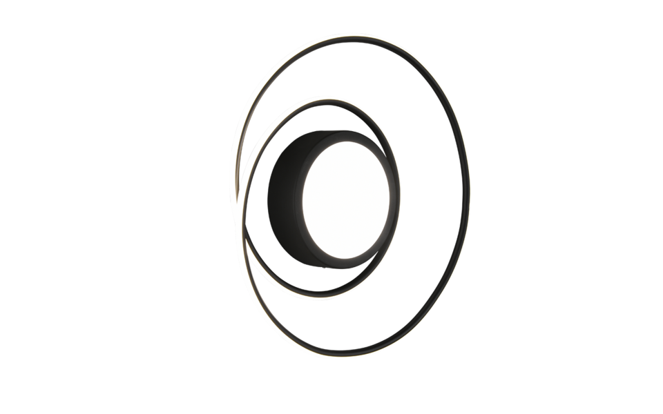 Trio Lighting Trio YAVA LED ceiling light | 1x 56W 6800 lm 2700-6000K | black | Ø 60 cm | IP20 | 7 cm