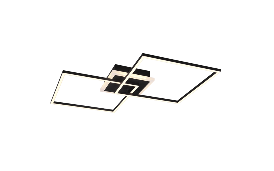 Trio Lighting Trio ARRIBO plafondlamp | LED | mat zwart | 61 x 61 cm | IP20 | 29W,6,5W | 3250 lm, 1x 600 lm | 3000K | dimbaar