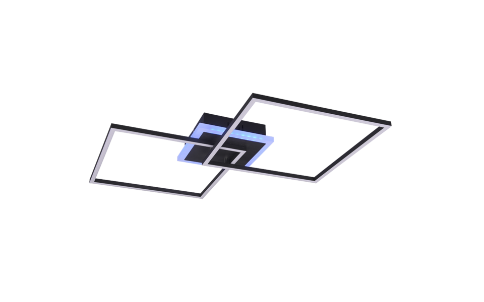 Trio Lighting Trio ARRIBO plafondlamp | LED | mat zwart | 61 x 61 cm | IP20 | 29W,6,5W | 3250 lm, 1x 600 lm | 3000K | dimbaar