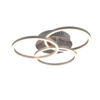 Trio CIRCLE plafondlamp | LED | nikkel mat | 43,5 x 9,5 cm | IP20