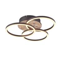Trio CIRCLE plafondlamp | LED | houtimitatie | IP20