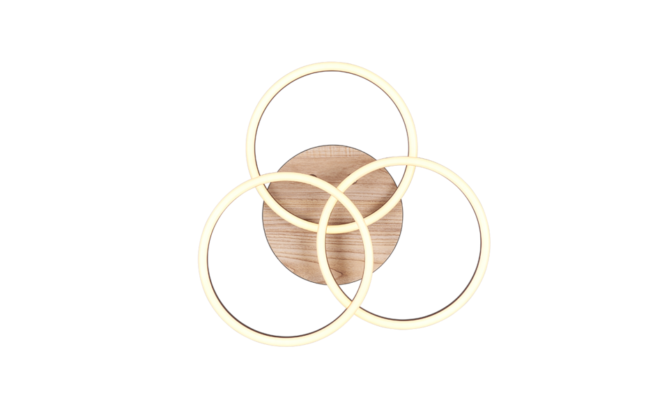 Trio Lighting Trio CIRCLE plafondlamp | LED | houtimitatie | 43,5 x 9,5 cm | IP20 | 1x 27W | 3200 lm | 2700-6000K | dimbaar Trio Lighting Trio CIRCLE plafondlamp | LED | houtimitatie | 43,5 x 9,5 cm | IP20 | 1x 27W | 3200 lm | 2700-6000K | dimbaar