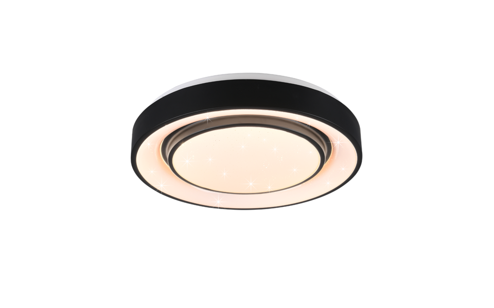Trio Lighting Trio MONA LED ceiling light | 1x 20W 2400 lm 3000-6000K | black | Ø 38 cm | IP20 | 7.5 cm