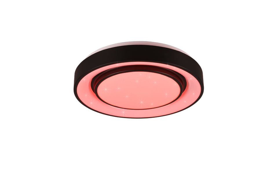 Trio Lighting Trio MONA LED ceiling light | 1x 20W 2400 lm 3000-6000K | black | Ø 38 cm | IP20 | 7.5 cm