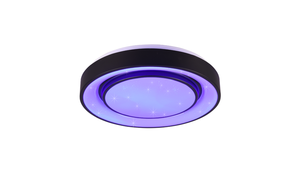 Trio Lighting Trio MONA plafondlamp | LED | mat zwart met wit | Ø 38 cm | IP20 | 1x 20W | 2400 lm | 3000-6000K | dimbaar
