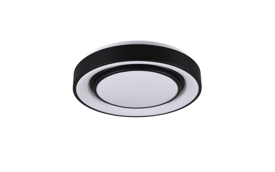 Trio Lighting Trio MONA plafondlamp | LED | mat zwart met wit | Ø 38 cm | IP20 | 1x 20W | 2400 lm | 3000-6000K | dimbaar