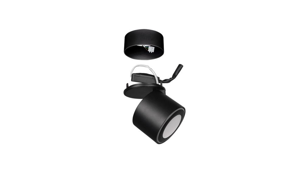 Trio Lighting Trio TAURUS plafondlamp | LED | mat zwart | Ø 8,7 cm | IP20 | 1x 5W | 450 lm | 3000K | niet dimbaar