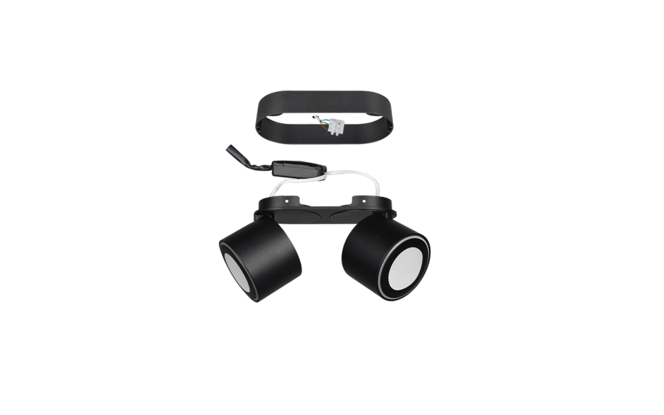 Trio Lighting Trio TAURUS LED ceiling light | 2x 5W 450 lm 3000K | black | IP20 | 10.6 cm Trio Lighting Trio TAURUS LED ceiling light | 2x 5W 450 lm 3000K | black | IP20 | 10.6 cm