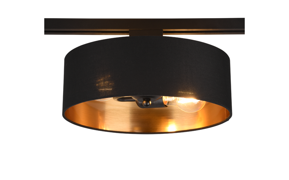 Trio Lighting Trio HOSTEL ceiling light | 2x E27 max 40W | black with gold | Ø 30 cm | IP20 | 16.3 cm