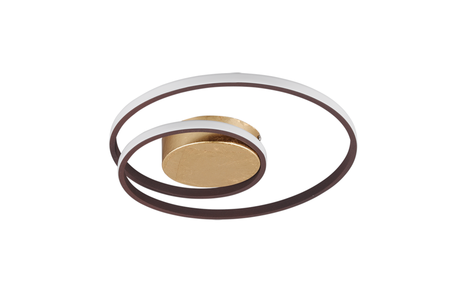 Trio Lighting Trio ZIBAL plafondlamp | LED | roestkleur | Ø 39 cm | IP20 | 1x 22W | 2500 lm | 3000K | dimbaar Trio Lighting Trio ZIBAL plafondlamp | LED | roestkleur | Ø 39 cm | IP20 | 1x 22W | 2500 lm | 3000K | dimbaar