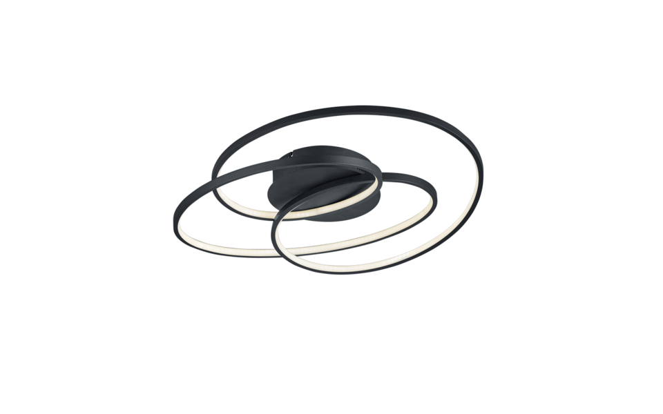 Trio Lighting Trio GALE plafondlamp | LED | mat zwart | 60 x 43 cm | IP20 | 1x 38,5W | 5000 lm | 3000K | niet dimbaar