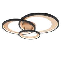 Trio GRANADA LED ceiling light | black | IP20