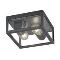 Trio GARONNE plafondlamp | antraciet/transparant | IP44 | E27