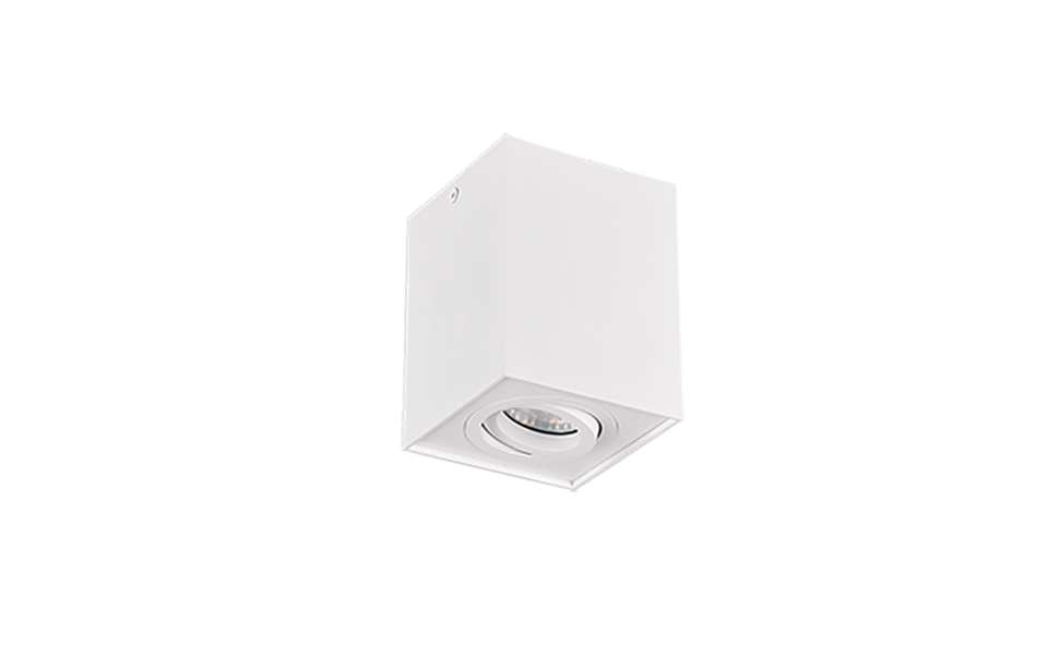 Trio Lighting Trio BISCUIT plafondlamp | GU10 Fitting | wit mat | 9,6 x 9,6 cm | IP20 | excl. 1x GU10 | max. 35W