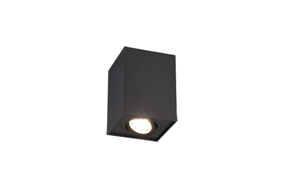 Trio Lighting Trio BISCUIT ceiling light | 1x GU10 | black | Ø 9.6 cm | IP20 | 12.5 cm