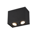 Trio Lighting Trio BISCUIT plafondlamp | GU10 Fitting | mat zwart | 17,8 x 9,6 cm | IP20 | excl. 2x GU10 | max. 35W