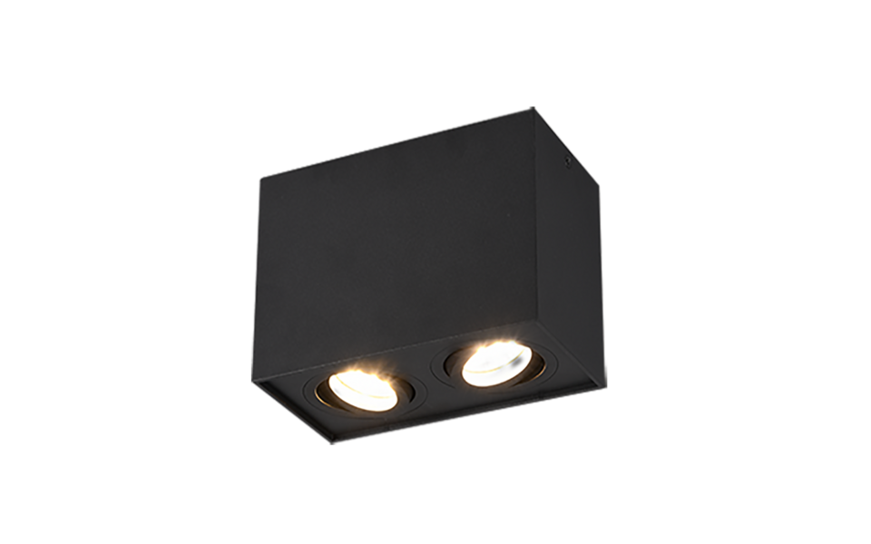 Trio Lighting Trio BISCUIT ceiling light | 2x GU10 | black | IP20 | 12.5 cm