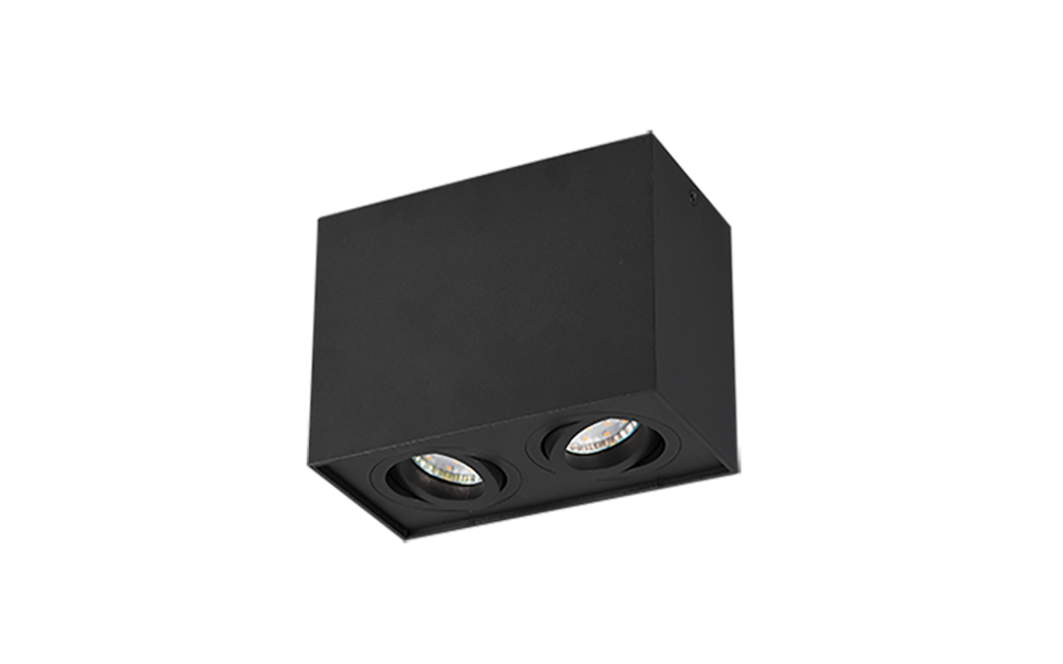 Trio Lighting Trio BISCUIT ceiling light | 2x GU10 | black | IP20 | 12.5 cm