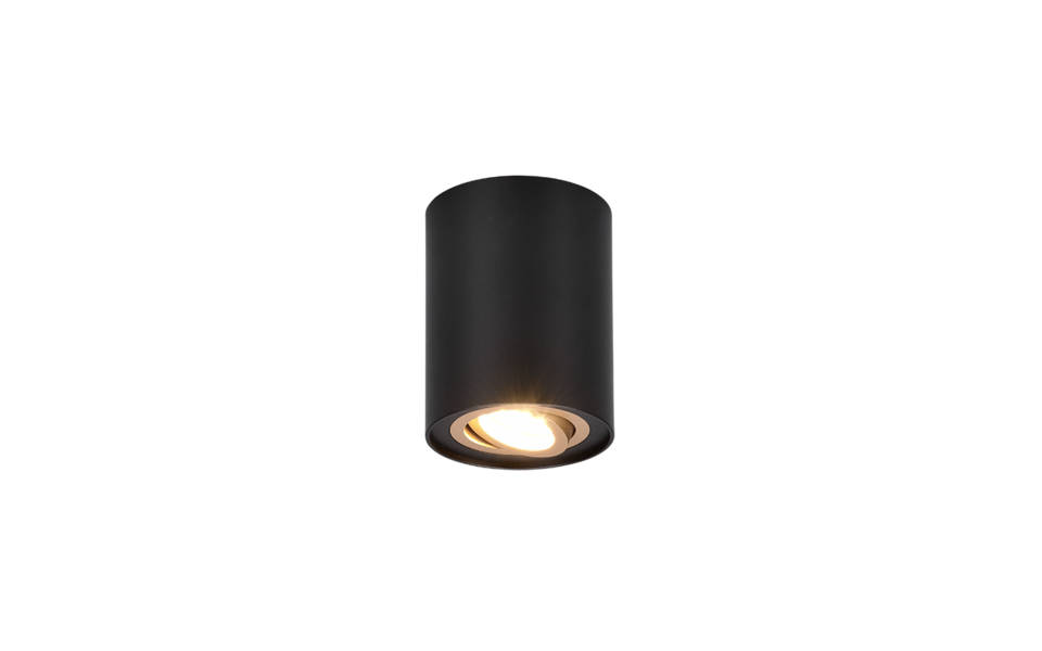 Trio Lighting Trio COOKIE plafondlamp | GU10 Fitting | zwart met goud | Ø 9,6 cm | IP20 | excl. 1x GU10 | max. 35W Trio Lighting Trio COOKIE plafondlamp | GU10 Fitting | zwart met goud | Ø 9,6 cm | IP20 | excl. 1x GU10 | max. 35W